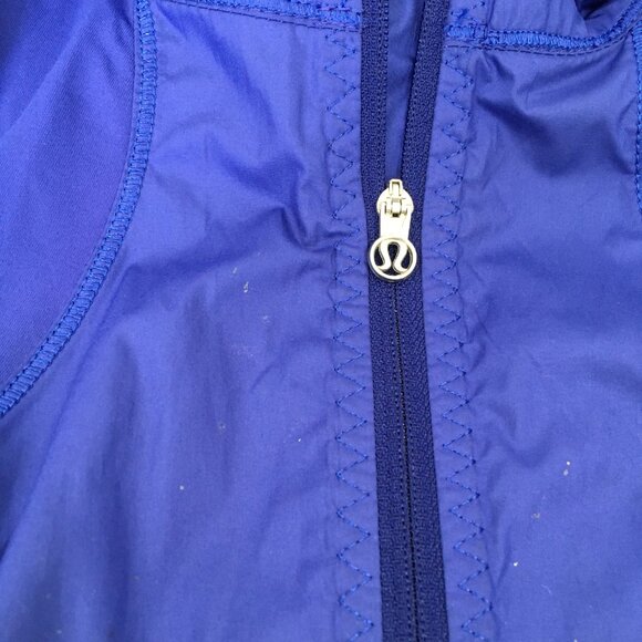 LULULEMON Athletica Blue Zip Pocket Mesh Insert Lightweight Activewear Jacket - Picture 13 of 16